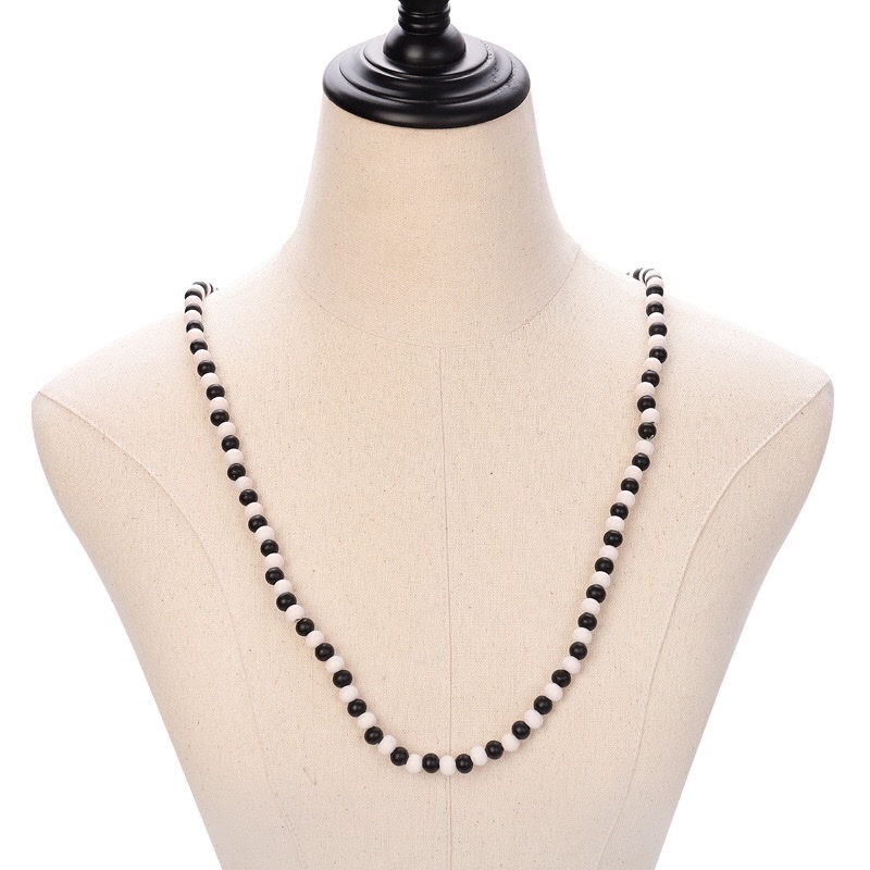 木珠链 街舞链子彩色圆木珠项链 饰品批发零售跨境电商详情图2