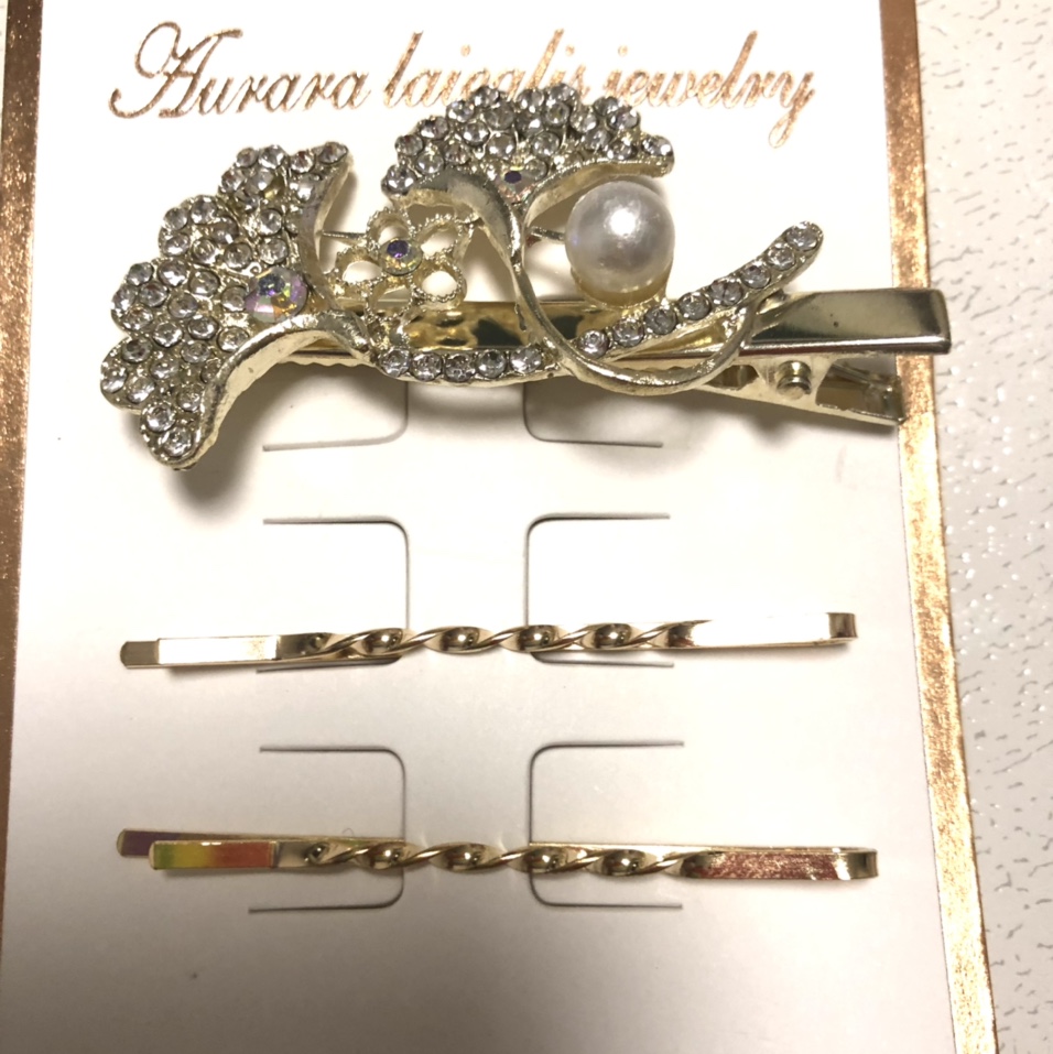 Korean version white diamond duckbill clip, 146 large bangs hair clip, hair accessory, water diamond coil, hair clip, top clip, side clip, broken hair clip and hairpin set, three large pearls