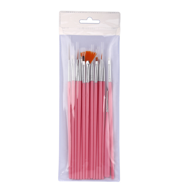 Juego de 15 plumas plumas de uñas de palo blanco pinceles de fototerapia pinceles de flores pinceles de dibujo de puntos pinceles de color juego de plumas