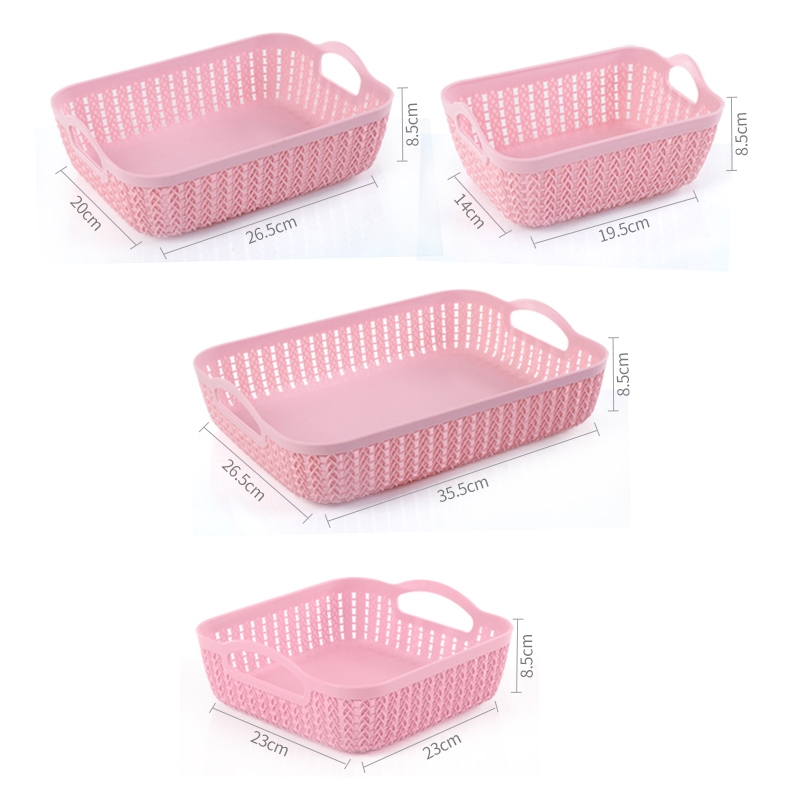 北欧大小号藤编收纳框塑料收纳箱桌面茶几杂物篮化妆品零食篮镂空详情4