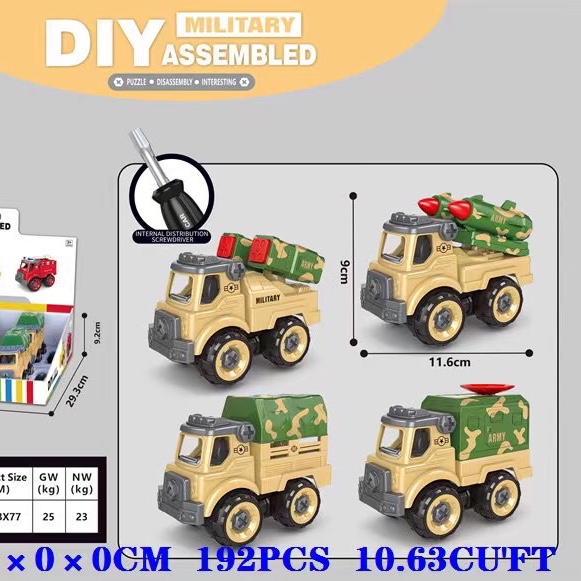 Disassemble and assemble combat vehicles