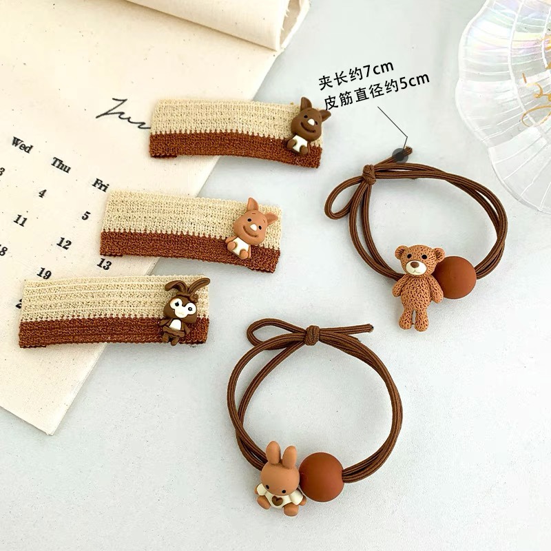 Holster girl's head rope South Korean bear hair band band small design girl hair clip hair card cute day system
