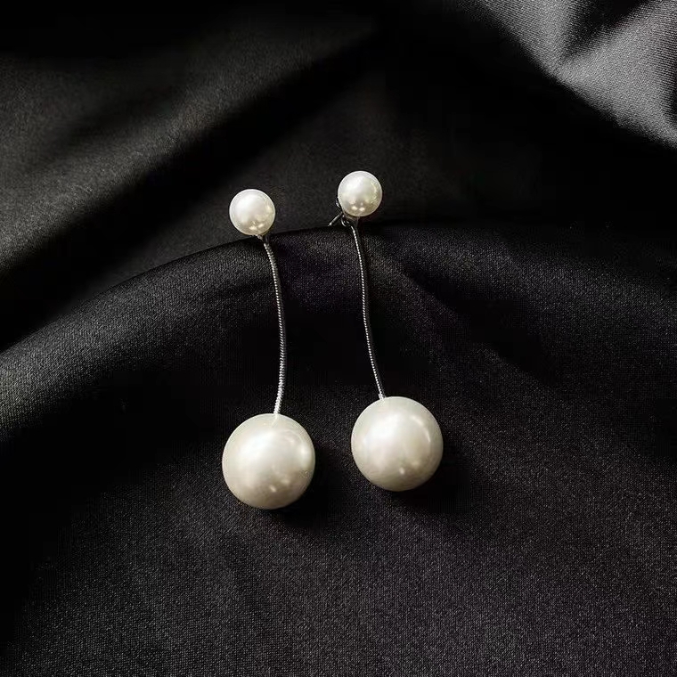 小众设计感珍珠豆豆极简耳钉2021年新款潮气质简约女小巧耳环耳饰