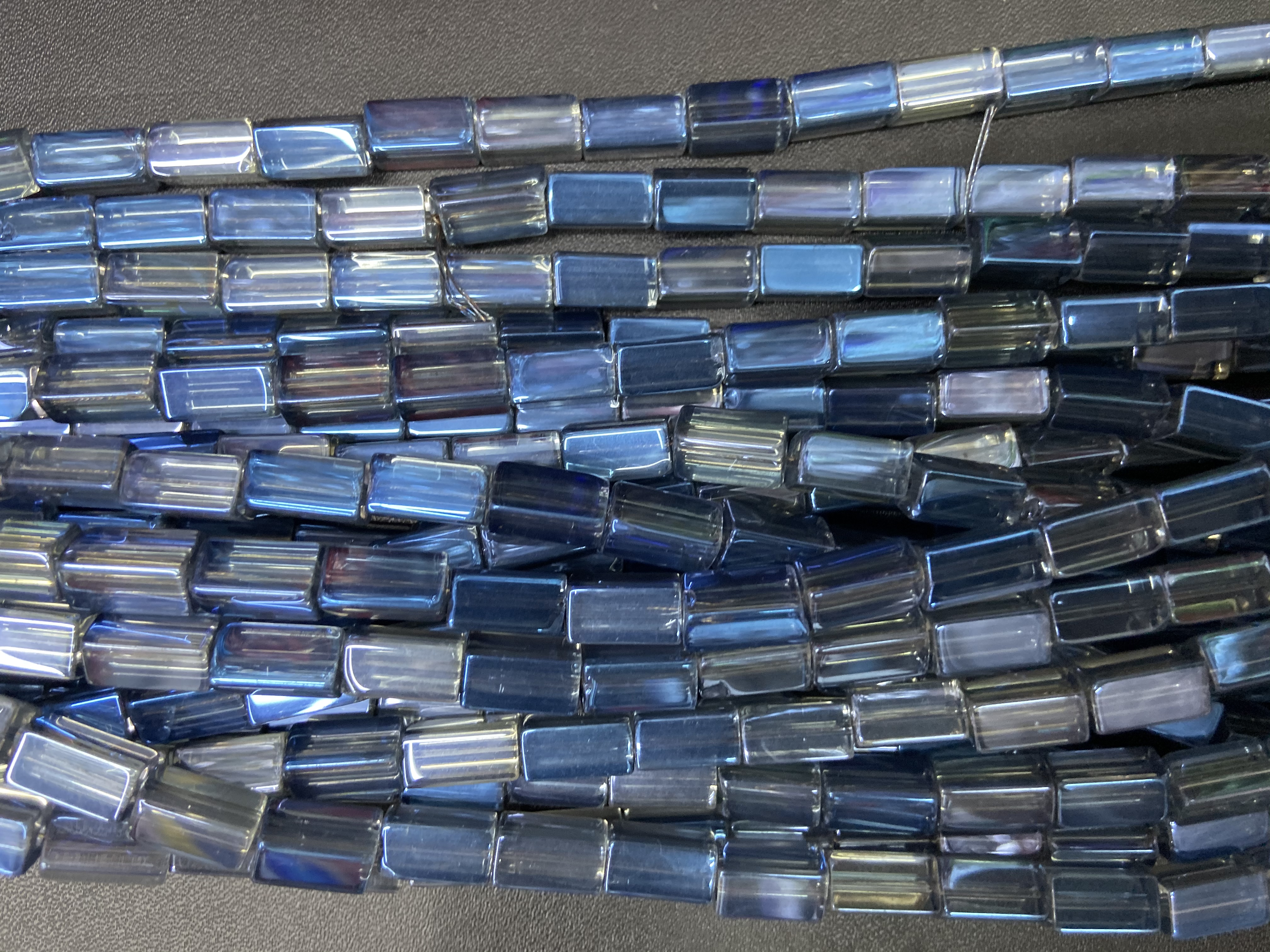 新款水晶玻璃饰品配件长方形电镀墨兰细节图