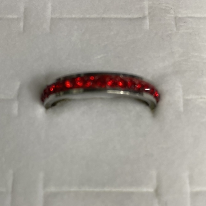 Douyin the same stainless steel single row big red diamond ring can open the beer bottle cap for men and women ring thumbnail