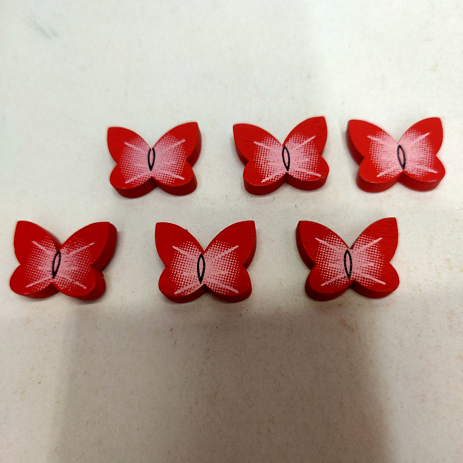 Factory direct wooden accessories butterfly 30043 bright red