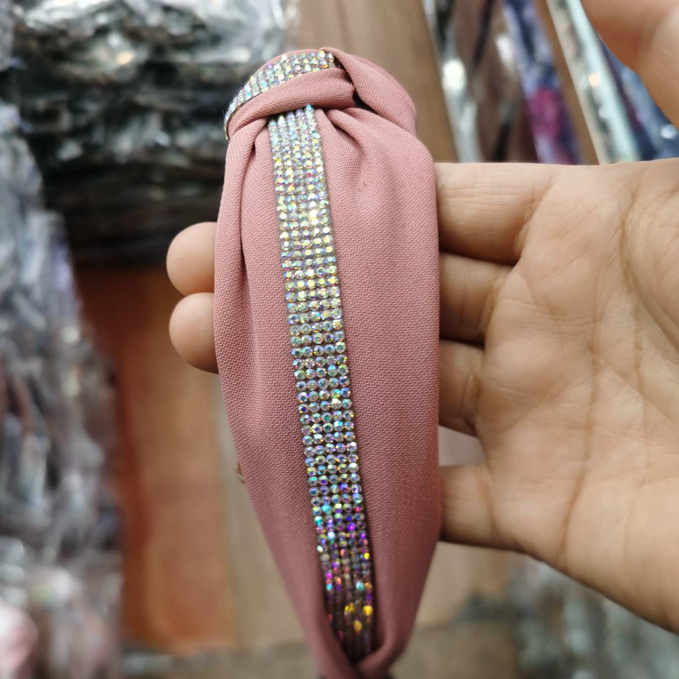 Diamond strip pink net red Hair Hoops Headdress Hair accessories Trend Fashion everything leather sponge Smart accessories t thumbnail