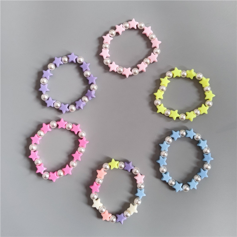 Cute candy-colored star bead bracelets for children, girls and little girls Item Picture