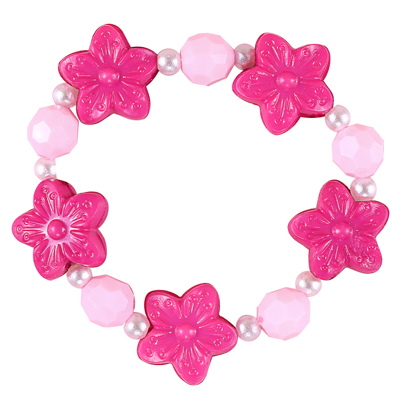Flower flower children's natural style small flower acrylic bead girls' bracelet manufacturer supply, customizable accessories available