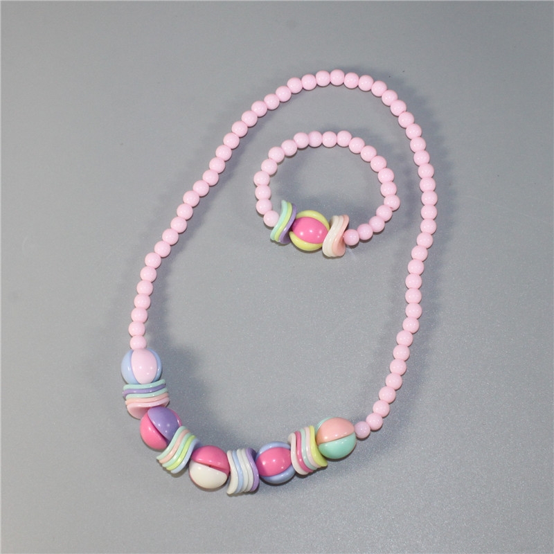 Kids Accessories Girls Little Girls Accessories Cute candy colored beads necklace bracelet set