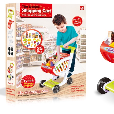 Shopping cart toys, children's strollers, baby simulation supermarket trolleys, kids playing house 17001