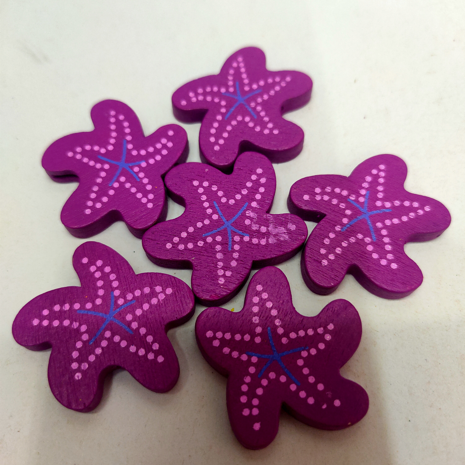 那家直销木质配件 海星 玫红色