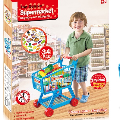 Shopping cart toys, children's strollers, baby simulation supermarket trolleys, kids playing house 0363a