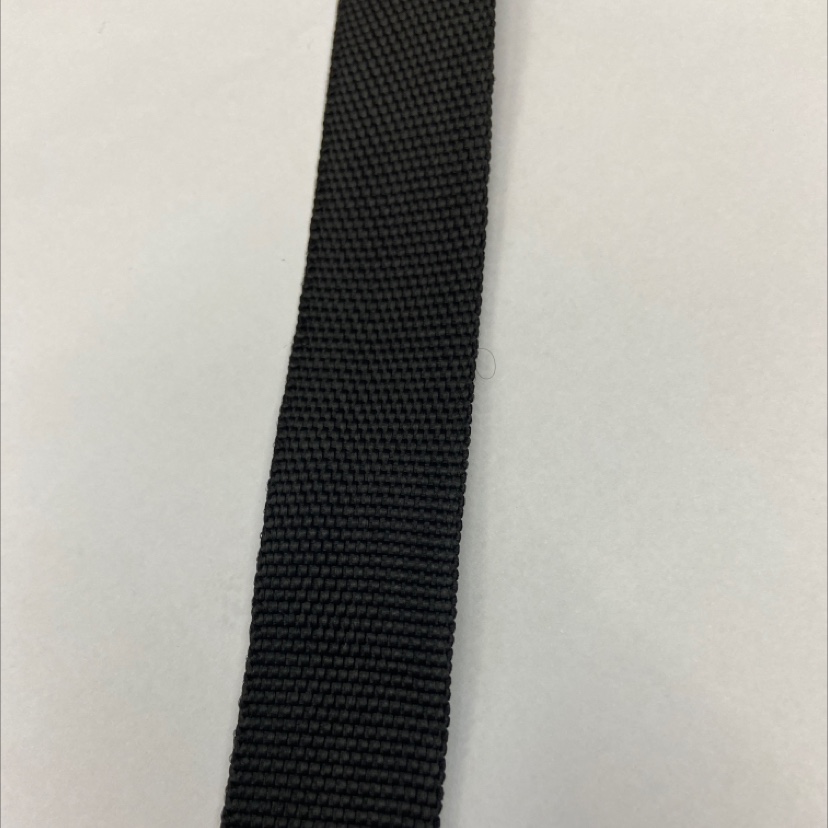 2.5cm black polypropylene bound webbing 42#