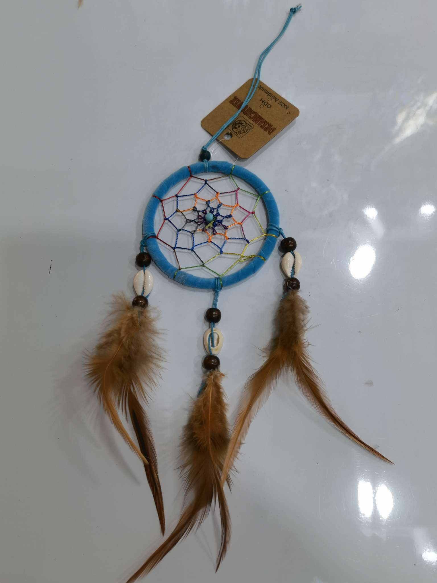 ins创意DIY手工编织少女心蓝色梦幻捕梦网风铃挂饰详情图12