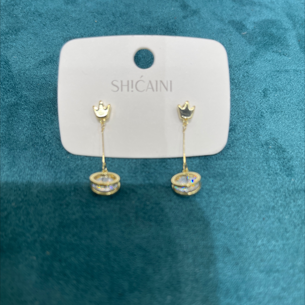 Crown zircon earrings