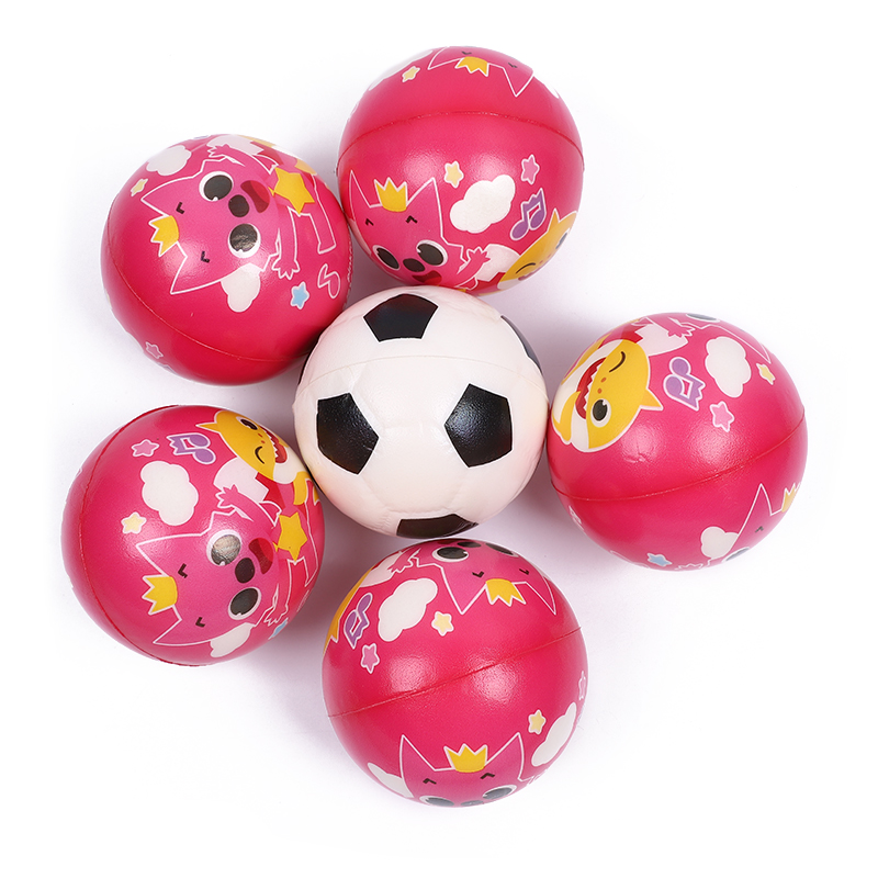 10.0pu球足球小花数字款混款，动物头海绵发泡弹力球小孩玩具，可以指定图案混装详情图1