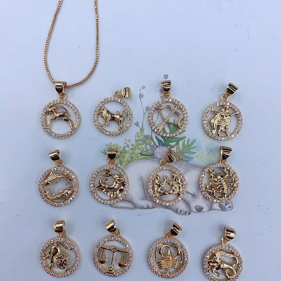 Smooth zodiac sign pendants