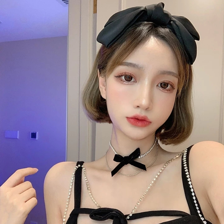 项链女锁骨链新款蝴蝶结小众轻奢choker项圈配饰脖颈链