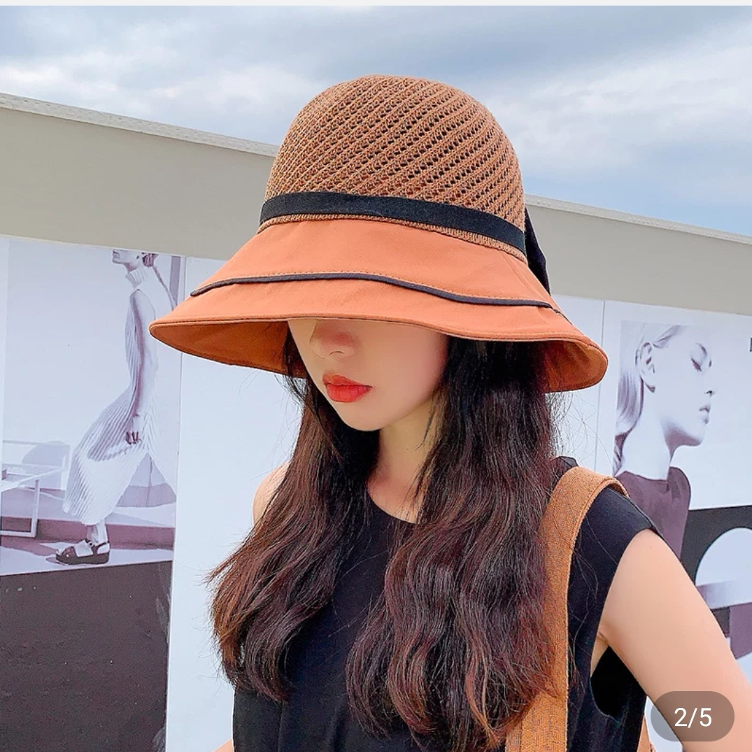 帽子女韩版夏季防晒帽出游百搭时尚渔夫帽夏天透气太阳帽女遮阳帽