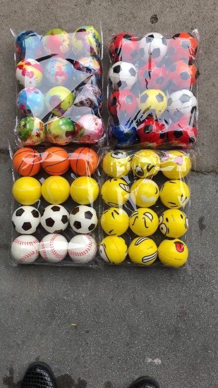 6.3pu球足球小花彩虹数字款海绵发泡弹力球玩具详情图5