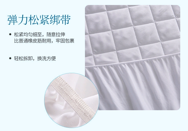 Aliexpress cross-border exclusive waterproof bedspread, high-elasticity brushed cotton-padded Simmons protective cover detail image 13
