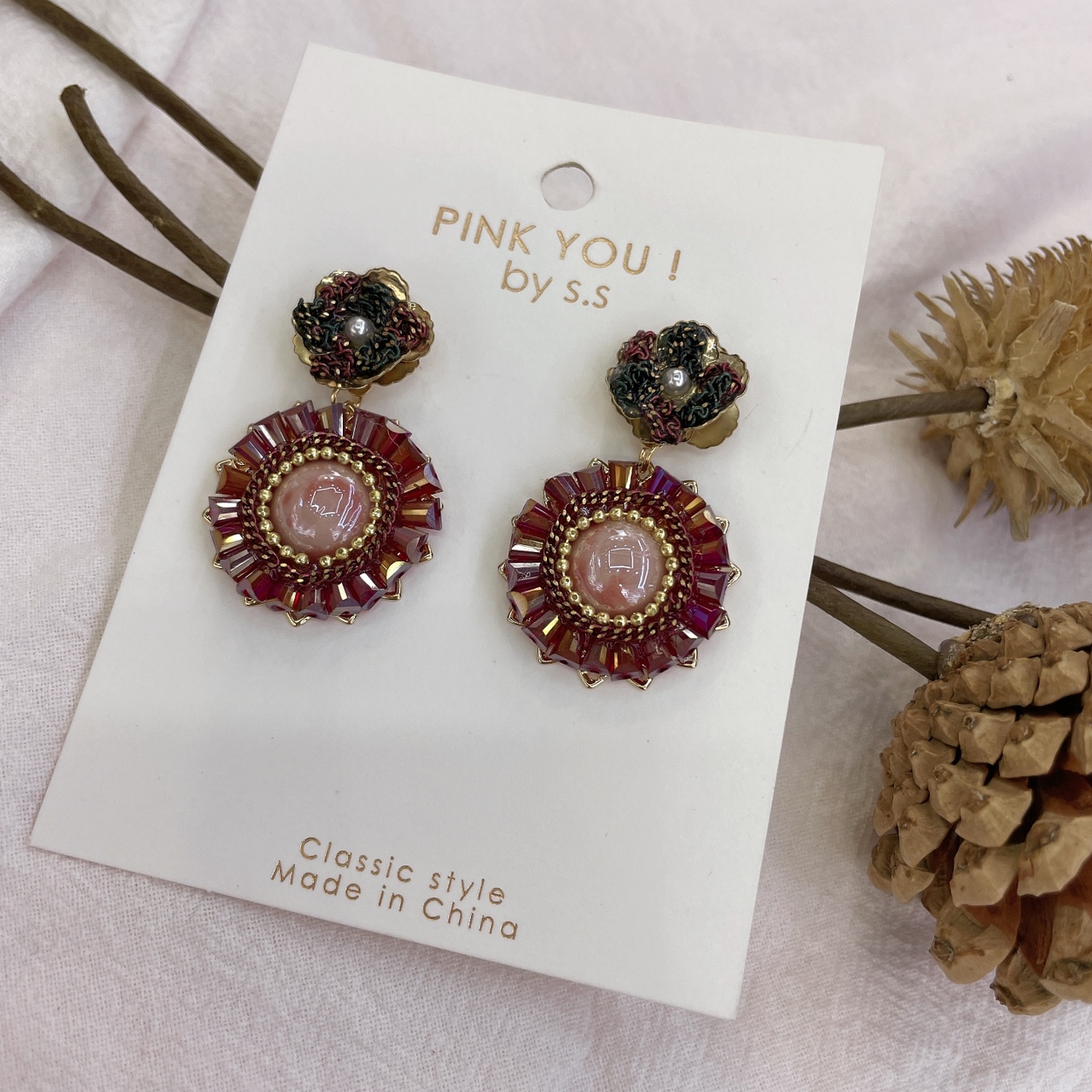 European Heavy industry Bohemian style earrings retro drop jewel earrings