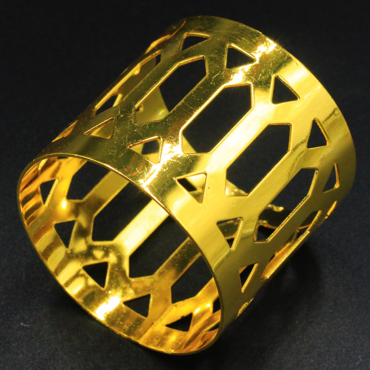 艺泉玻璃 餐巾环 餐巾扣 口布圈 厂家直销餐巾圈 样板房高档酒店餐厅 宽款金色餐巾扣22