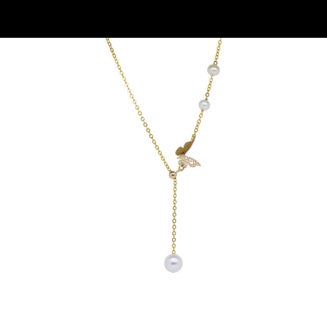 Butterfly bead necklace