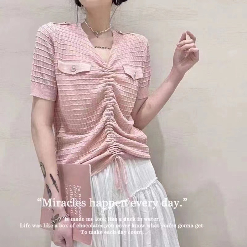Drawstring top pink