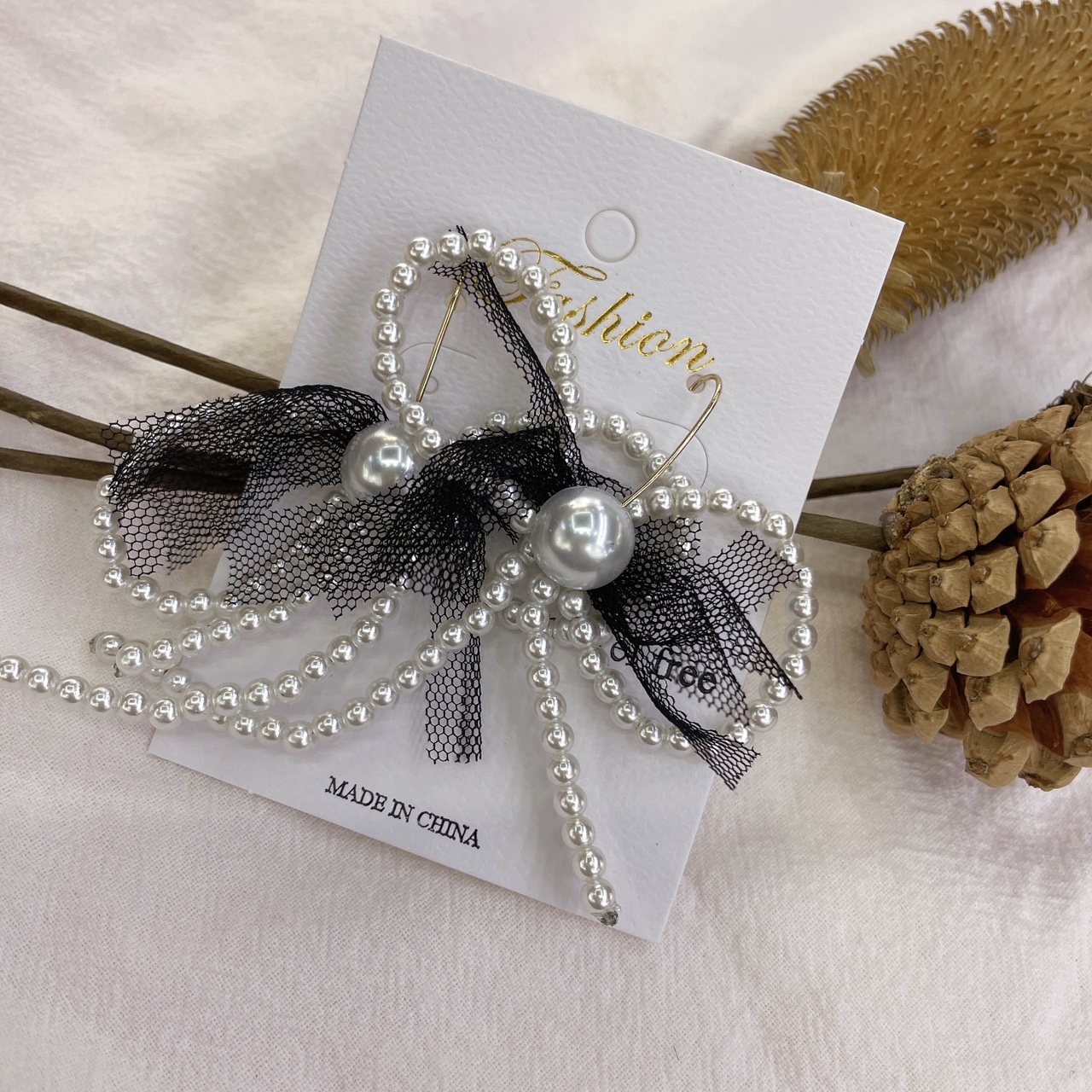 European Heavy Industries Boho style diamond bow earrings retro drop jewel earrings