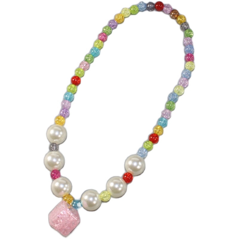 Children Girls Princess Little Girls Accessories Cute square pendant Beads necklace accessories