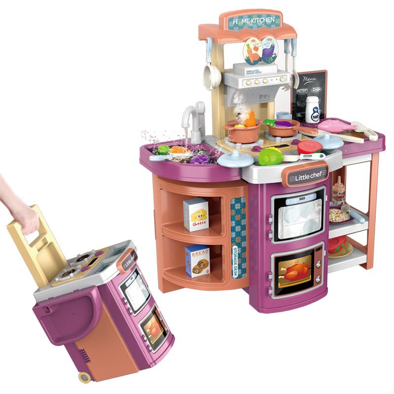 过家家2合1多功能水果餐具台拉杆箱