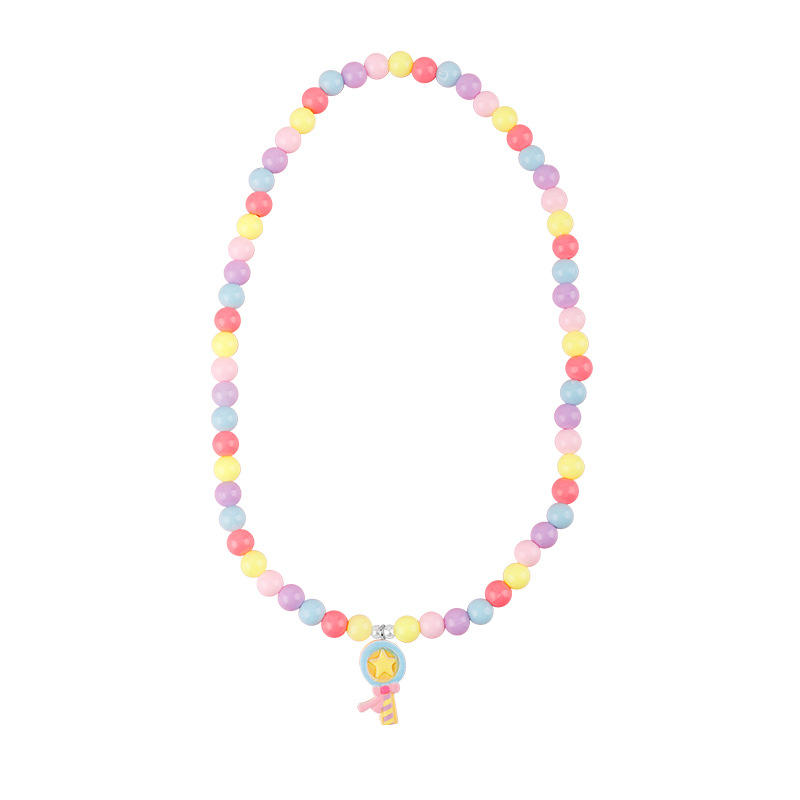 Children's love necklace manufacturer supplies resin acrylic key love pendant necklaces in stock for wholesale