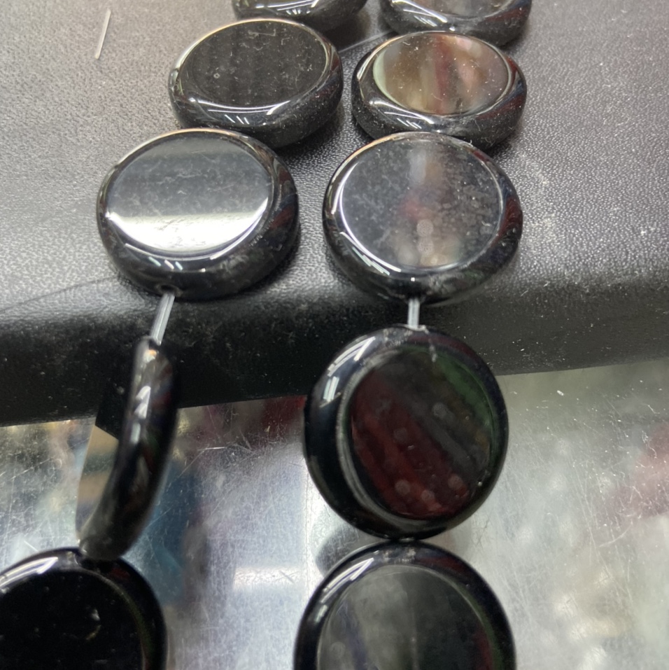 新款水晶玻璃饰品配件手工制作25圆扁黑