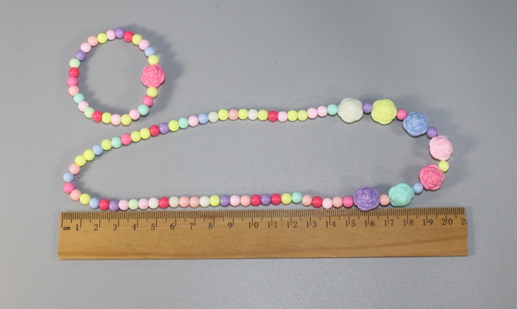 Children, baby girls, princesses, little girls' accessories, cute flower beads, necklaces, bracelets, sets of girls' accessories Specification image