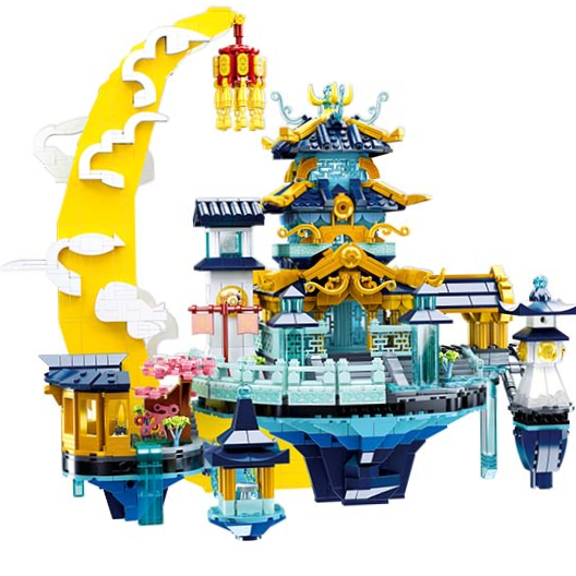 Happy Little Lu Ban's model of a Chinese-style ancient architectural house in the Guanghan Palace