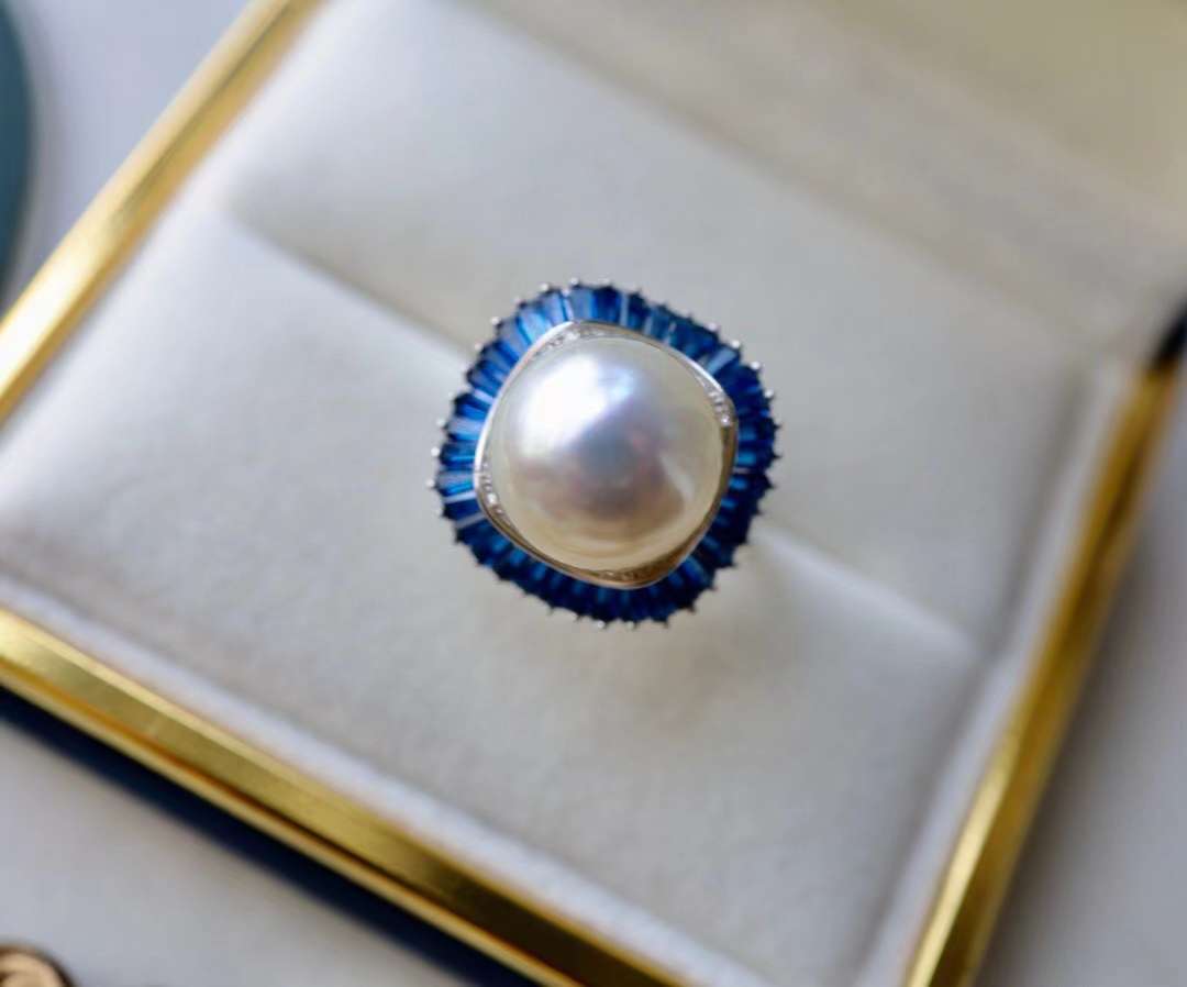 大点位奥白珍珠925纯银戒指详情图1