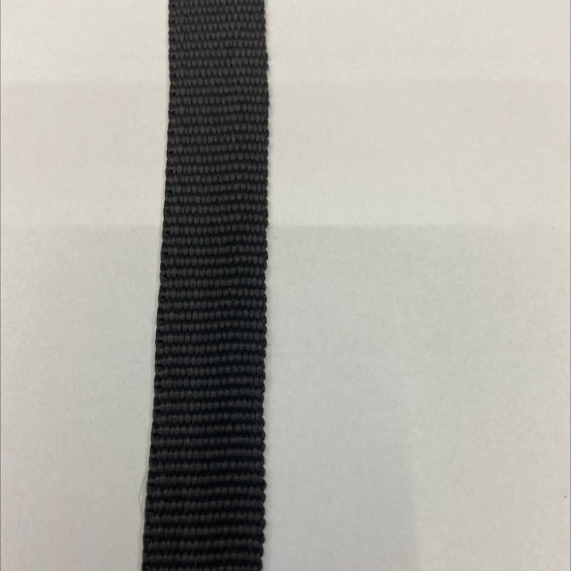 1.5cm black slightly thick polypropylene ribbon 6#