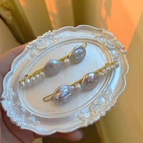 Hand-crafted exquisite Baroque butterfly Pearl Wound hair clip French gentle vintage headdress edge clip