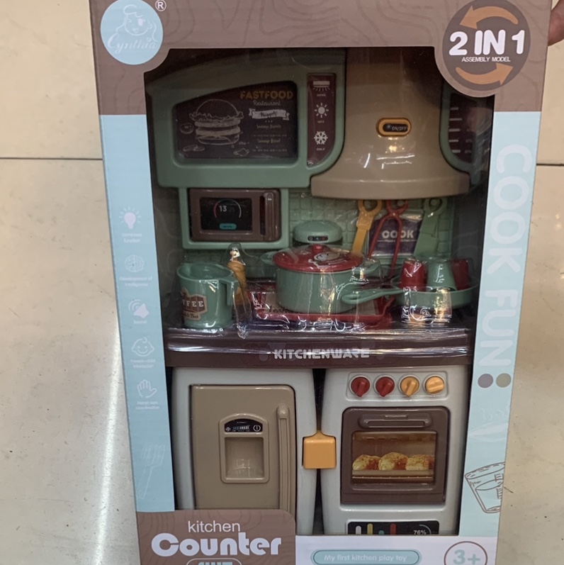 Small kitchen small refrigerator Play house toys Light music pop toys High quality products Gift Gift small gift 2 thumbnail
