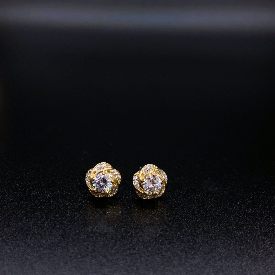 s925 Sterling silver stud earrings Shiny silver jewelry everything stylish -075 thumbnail