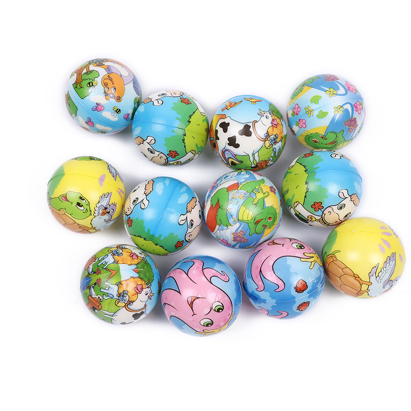 6.3pu球足球数字款混款足球老款笑脸，蓝球网球棒球，海绵发泡弹力球小孩玩具，可以指定图案混装