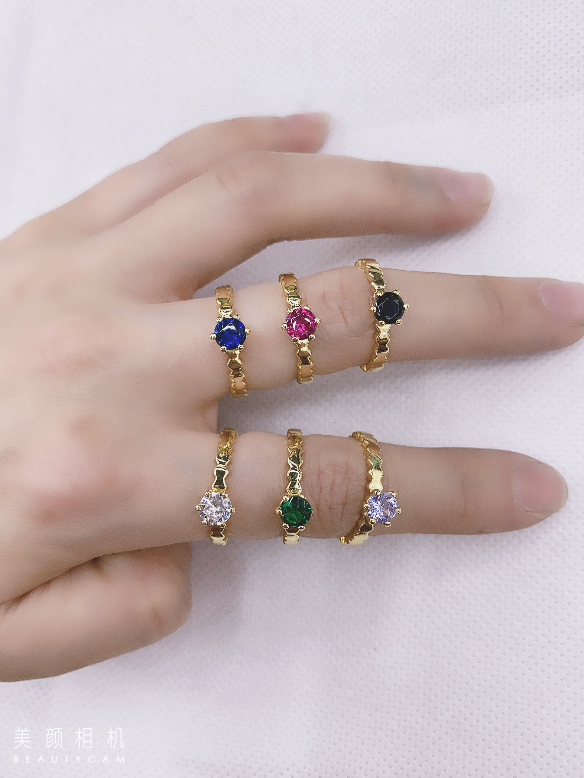 Colored zirconium ring details Picture