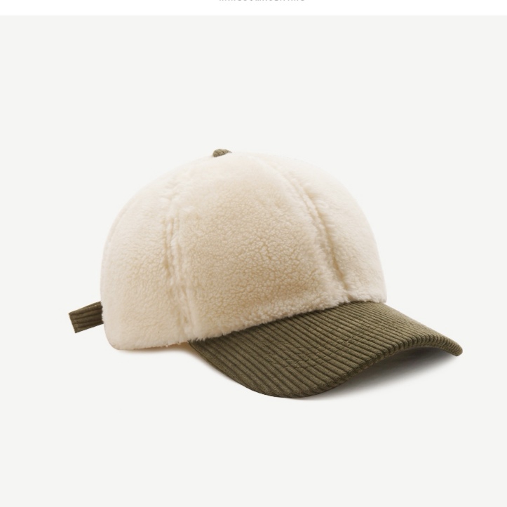 New autumn and winter plush color-blocked cute baseball caps for men and women