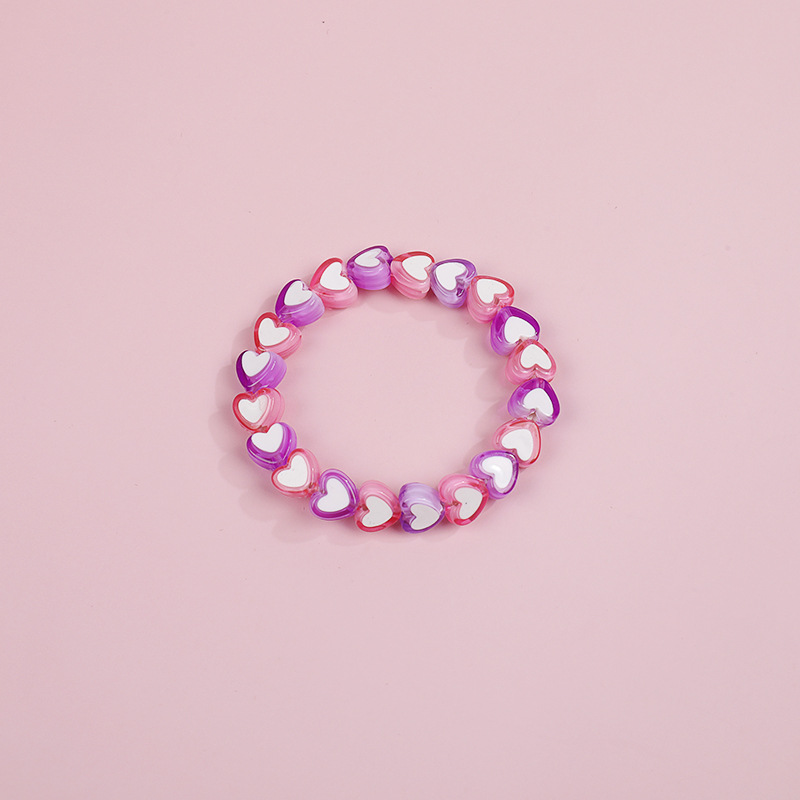"Love Children's bracelet, acrylic color creative beaded, girls' bracelet, baby jewelry factory direct supply. Specification image