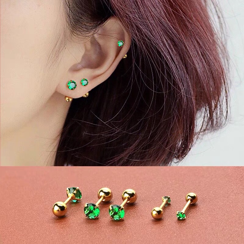 Stylish four-prong rhinestone earrings