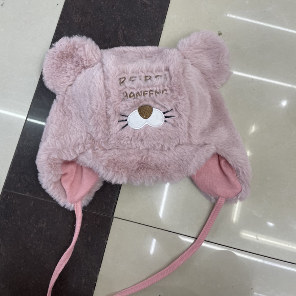 Baby autumn and winter, infant and toddler, children's hat and scarf integrated with fleece 2