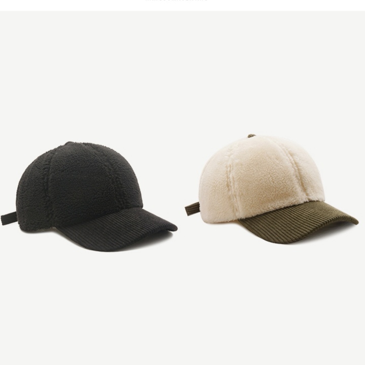 New autumn and winter plush color-blocked cute baseball caps for men and women Application Scenario