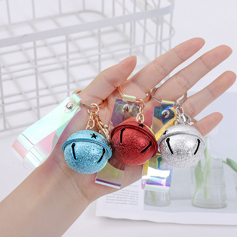 厂家合金钥匙扣铃铛钥匙扣挂件皮革钥匙链龙虾扣三件套环保图